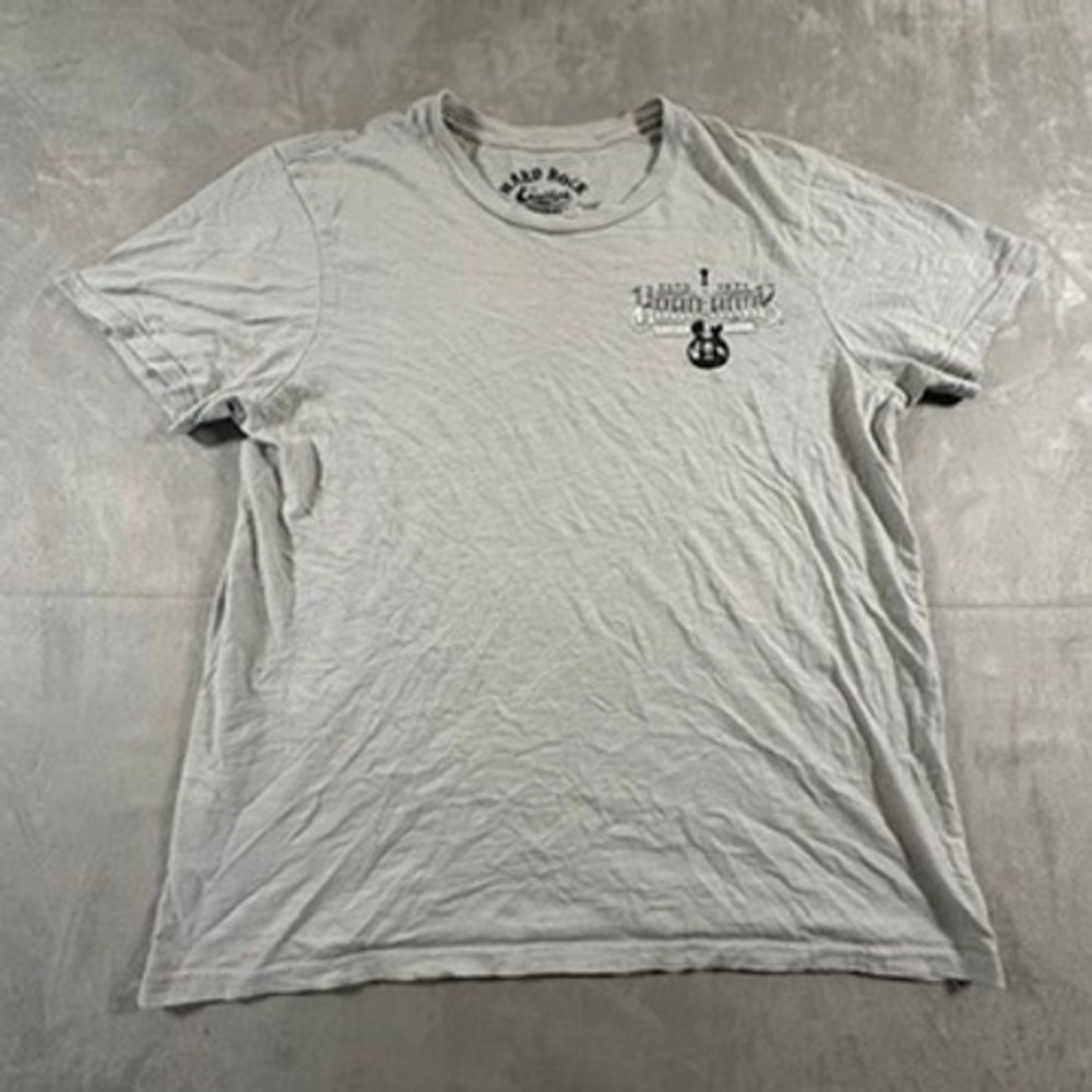 Hard Rock Guitar Company T-Shirt Women Graphic Slub Knit Large Grey